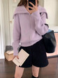 Áo cardigan len nữ cổ thủy thủ hai khóa kéo phong cách Hàn Quốc - ảnh 5