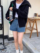 Áo cardigan len nữ cổ thủy thủ hai khóa kéo phong cách Hàn Quốc - ảnh 7