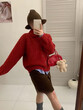 Áo khoác cardigan len nữ cổ cao, một hàng khuy - ảnh 3