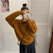 Áo khoác cardigan len nữ cổ cao, một hàng khuy - ảnh 4