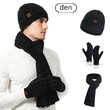 Bộ 3 món mũ len dệt kim, khăn quàng và găng tay unisex dày giữ... - ảnh 10