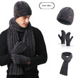 Bộ 3 món mũ len dệt kim, khăn quàng và găng tay unisex dày giữ... - ảnh 13