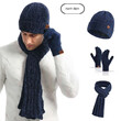 Bộ 3 món mũ len dệt kim, khăn quàng và găng tay unisex dày giữ... - ảnh 14