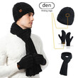 Bộ 3 món mũ len dệt kim, khăn quàng và găng tay unisex dày giữ... - ảnh 3