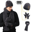Bộ 3 món mũ len dệt kim, khăn quàng và găng tay unisex dày giữ... - ảnh 6