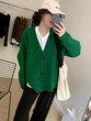 Áo cardigan len dệt kim cổ V nữ mùa thu đông - ảnh 1