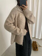 Áo len cardigan dệt kim nữ cổ bẻ, khóa kéo 2 đầu, sợi hoa mềm... - ảnh 4