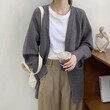 Áo len cardigan dệt kim mềm mại cho nữ cổ chữ V