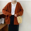 Áo len cardigan dệt kim mềm mại cho nữ cổ chữ V