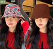 Mũ bucket nữ họa tiết hoa paisley, đội 2 mặt, mũ tai bèo kiểu dáng casual