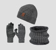 Set 3 món nam mũ len, khăn ống và găng tay giữ ấm mùa đông ngoài trời