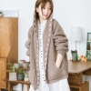 Áo len cardigan bện thừng đan xéo