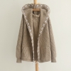 Áo len cardigan bện thừng đan xéo