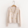 Áo khoác len cardigan nữ form ngắn thêu hoa