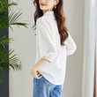 Áo sơ mi tay lỡ nữ cổ chữ V 