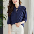 Áo sơ mi tay lỡ nữ cổ chữ V 
