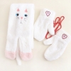 Set khăn choàng cổ + găng tay thêu hình mặt mèo và trái tim phong cách Lolita
