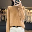 Áo len nữ thu đông dáng rộng, cổ cao nửa, chất liệu mềm mịn
