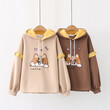 Áo hoodie nữ thêu gấu phối màu