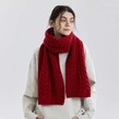Khăn choàng len đan kiểu Hàn Quốc cho nữ mùa đông dày dặn giữ ấm