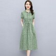 Váy hoa bằng vải cotton và lanh dành cho nữ mùa hè 