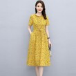 Váy hoa bằng vải cotton và lanh dành cho nữ mùa hè 