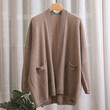 Áo cardigan len lông cừu thu đông, không cài cúc.