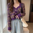 Áo khoác len cardigan nữ dệt kim dáng ngắn