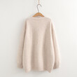 Áo khoác len cardigan họa tiết cây nấm dễ thương, áo sơ mi cổ phối ren cho nữ