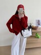 Áo khoác len cardigan nữ dáng lười, dệt kim vặn thừng khóa kéo 2 chiều