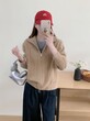 Áo khoác len cardigan nữ dáng lười, dệt kim vặn thừng khóa kéo 2 chiều