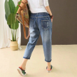 Quần baggy jean nữ thêu hình những ngôi sao sờn rách