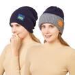 Mũ len unisex nam nữ, đội được 2 mặt mùa đông dày dặn, phối màu, giữ ấm, che tai