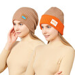 Mũ len unisex nam nữ, đội được 2 mặt mùa đông dày dặn, phối màu, giữ ấm, che tai