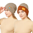 Mũ len unisex nam nữ, đội được 2 mặt mùa đông dày dặn, phối màu, giữ ấm, che tai