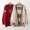 Áo khoác len cardigan chấm bi lớn