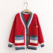Áo khoác len cardigan nữ trang trí 3 nút