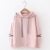 Áo hoodie dây sọc caro tay áo cắt xéo