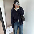 Áo khoác len cardigan nữ cổ bẻ, dáng rộng, kiểu vintage khóa kéo đôi mùa thu đông