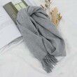 Khăn choàng len nam nữ lông cừu trơn màu cao cấp, mỏng nhẹ mùa xuân thu