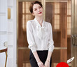 Áo sơ mi trắng cổ đứng thắt nơ