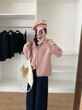 Áo len cardigan nữ cổ cao, dệt kim dày dặn, có 2 khóa kéo