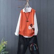 Áo len gile nữ bông hoa lớn dệt kim