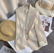 Áo khoác blazer nữ màu kem