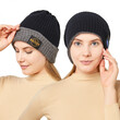 Mũ len unisex nam nữ, đội được 2 mặt mùa đông dày dặn, phối màu, giữ ấm, che tai