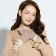 Găng tay nữ mùa thu đông chất len alpaca, dệt kim, cảm ứng màn hình, giữ ấm, chống gió, lót lông