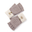 Găng tay nữ mùa thu đông chất len alpaca, dệt kim, cảm ứng màn hình, giữ ấm, chống gió, lót lông