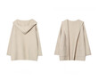Áo khoác cardigan len nữ có mũ, dáng rộng