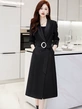 Áo khoác trench coat nữ dáng dài, phong cách thời thượng, thiết kế thắt eo tôn dáng, cổ vest