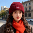 Mũ len nữ thiết kế trơn đơn giản có hình trái tim, giữ ấm và chống gió mùa thu đông